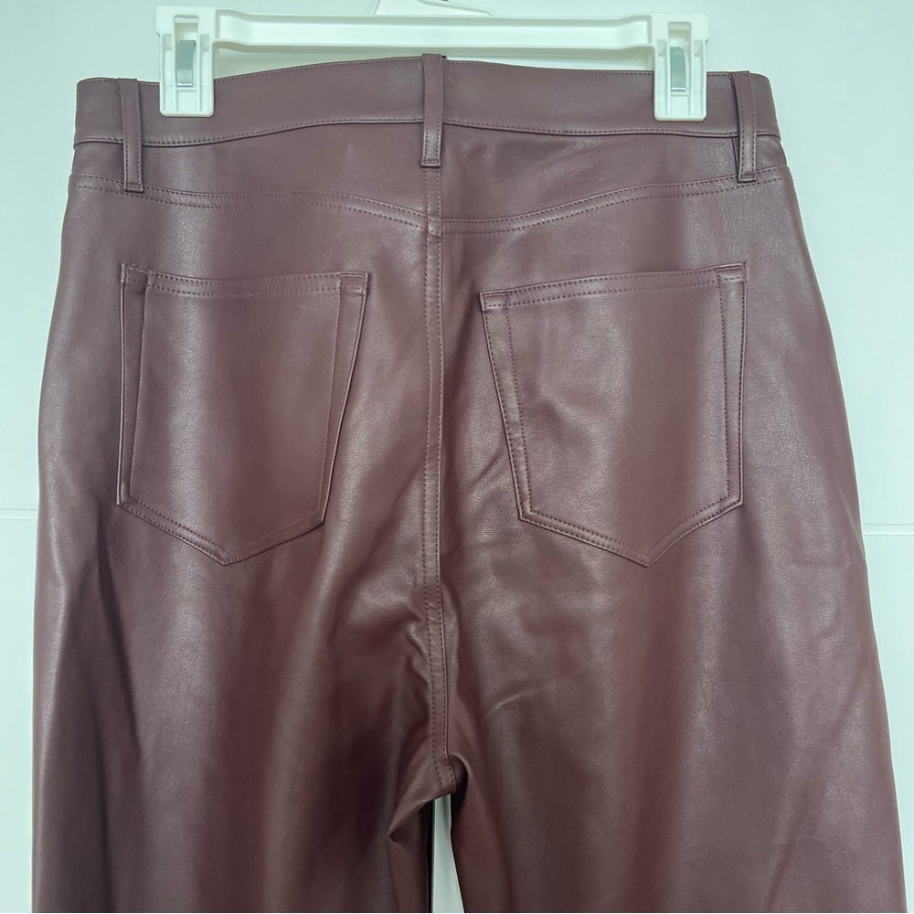LOFT Burgundy Faux Leather Pants - Picture 4 of 4